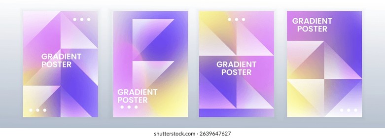 Colorful Gradient Poster Set Template 
