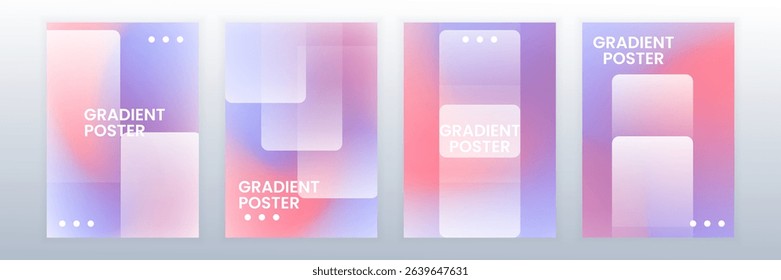 Colorful Gradient Poster Set Template 