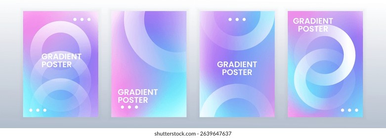 Colorful Gradient Poster Set Template 