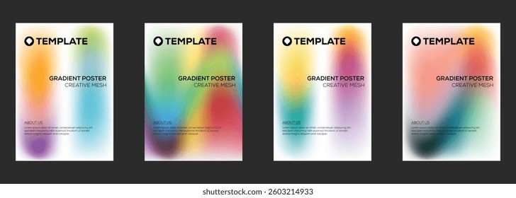 Colorful Gradient Poster Templates Creative Mesh Designs