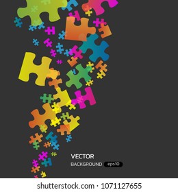 Colorful gradient puzzles vector background