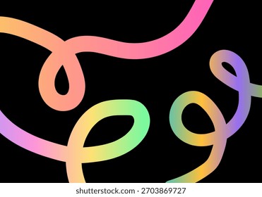 Colorful gradient ribbon lines on a create a dynamic and eyecatching design, perfect for adding a touch of modern elegance to any project
