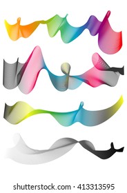 Colorful Gradient Ribbons Set