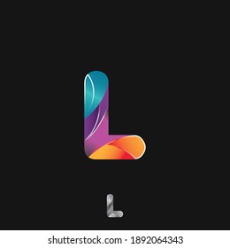 Colorful gradient rounded Letters L initial