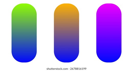 Ilustración de Formas redondeadas de degradado colorido sobre fondo blanco