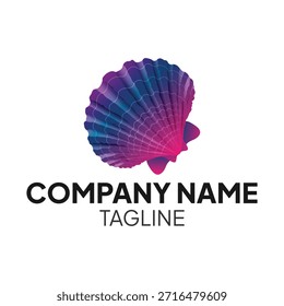 Colorful gradient sea shell logo. Shell icon and symbol. Company and business logo