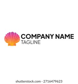 Logotipo colorido de la cáscara del mar del gradiente. Icono y símbolo de Shell. Logotipo de la empresa y del negocio