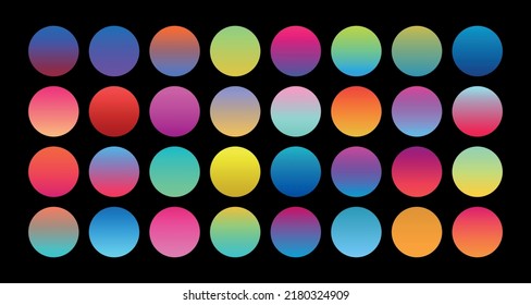 Colorful gradient set in black background