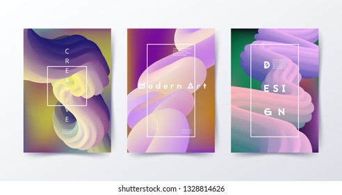Colorful gradient shapes. Fluid poster template. Modern design for presentation, invitation, flyer, poster