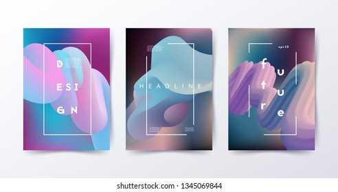 Colorful gradient shapes. Fluid poster template. Modern design for presentation, invitation, flyer, poster