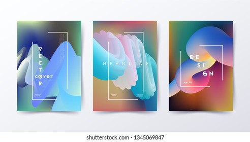 Colorful gradient shapes. Fluid poster template. Modern design for presentation, invitation, flyer, poster