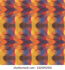 Colorful Gradient Shapes Seamless Repeat Vector Pattern. Yellow, Red, Blue, Navy