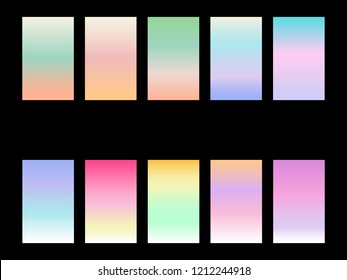 Colorful Gradient soft color set background  Sky gradient color  summer gradient color  sunny gradient color