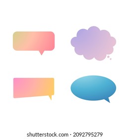 Colorful gradient speech bubbles. Space for text. Vector illustration.