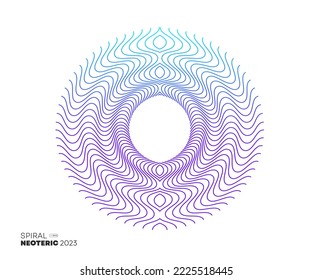 Concepto de diseño de espiral de gradiente colorido. Elemento de diseño de línea de círculo creativo para símbolo, identidad y tecnología. Vector, 2022-2023