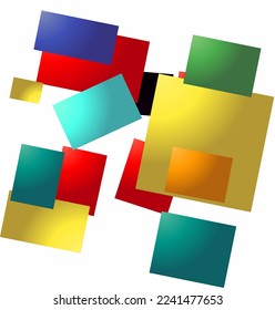 Colorful gradient squares arranged in white background 