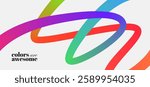Colorful Gradient squiggles on white background. Modern design elements.