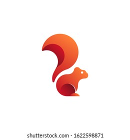 Colorful gradient squirrel logo vector