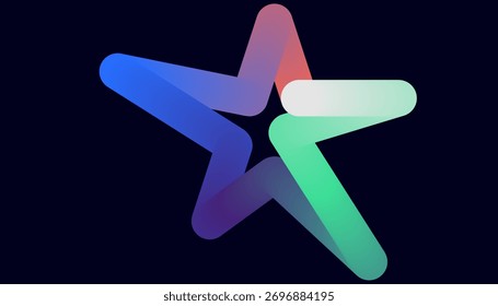 Design colorido da estrela do gradiente no fundo escuro Ilustração abstrata moderna
