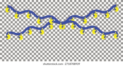 Colorful gradient string lights illustration for festive decoration and design elements