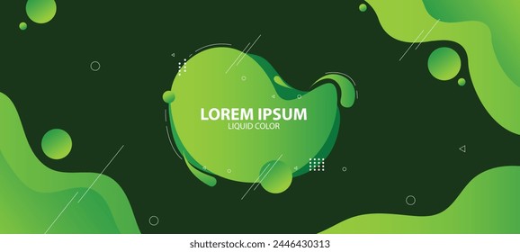 Colorful gradient template banner.   Design with liquid shape.
