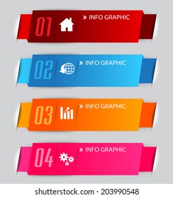 Colorful gradient text box template for website, numbers, icon.