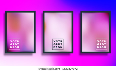 Colorful gradient texture background set for flyer, poster, brochure cover, typography or other printing products. Vector illustration.