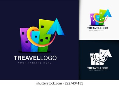 Colorful gradient treavel logo design