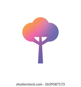 Colorful gradient tree icon nature symbol design