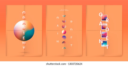 Colorful gradient trend poster vector