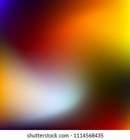 Colorful gradient vector. Blurred abstract background. Multicolor blurry blend. Holographic illustration. Smooth colors texture. Beautiful natural light. Purple, yellow, red, blue soft colored vector.