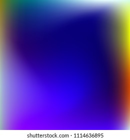 Colorful gradient vector. Blurred abstract background. Multicolor blurry blend. Holographic illustration. Smooth colors texture. Beautiful natural light. Purple, yellow, red, blue soft colored vector.