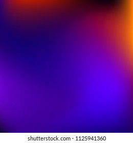 Colorful gradient vector. Blurred abstract background. Multicolor blurry blend. Holographic illustration. Smooth colors texture. Beautiful natural light. Purple, yellow, red, blue soft colored vector.
