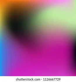 Colorful gradient vector. Blurred abstract background. Multicolor blurry blend. Holographic illustration. Smooth colors texture. Beautiful natural light. Purple, yellow, red, blue soft colored vector.