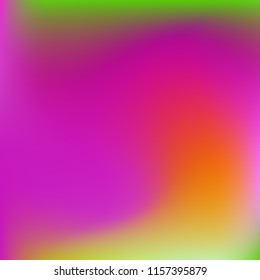 Colorful gradient vector. Blurred abstract background. Multicolor blurry blend. Holographic illustration. Smooth colors texture. Beautiful natural light. Purple, yellow, red, blue soft colored vector.