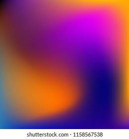 Colorful gradient vector. Blurred abstract background. Multicolor blurry blend. Holographic illustration. Smooth colors texture. Beautiful natural light. Purple, yellow, red, blue soft colored vector.