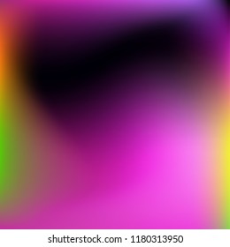 Colorful gradient vector. Blurred abstract background. Multicolor blurry blend. Holographic illustration. Smooth colors texture. Beautiful natural light. Purple, yellow, red, blue soft colored vector.