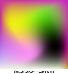 Colorful gradient vector. Blurred abstract background. Multicolor blurry blend. Holographic illustration. Smooth colors texture. Beautiful natural light. Purple, yellow, red, blue soft colored vector.