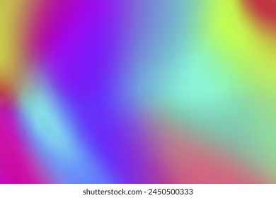 Colorful gradient. Vector. Holographic neon trendy background. Blurred rainbow colored gradient.