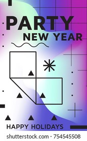 Colorful gradient vector illustration of celebration for Happy new year 2018 season 