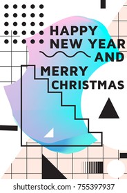 Colorful gradient vector illustration of celebration for Happy new year 2018 season 