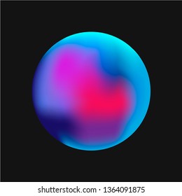 colorful gradient vector sphere on dark background for graphic design
