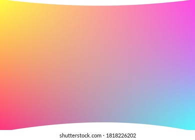 Colorful gradient vector wavy frame background, abstract seamless banner design. Trendy rainbow colors mesh vector design, gradient bright colors stylish wallpaper background for advertising