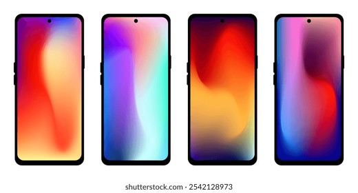 colección colorida del diseño del Fondo de pantalla del gradiente para los smartphones