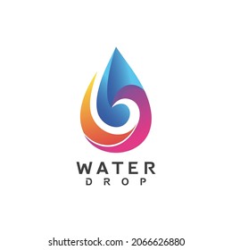 Colorful gradient water drop logo