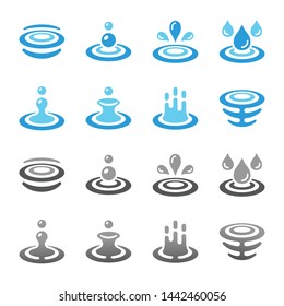 colorful and gradient water and ripple icon set,vector and illustration