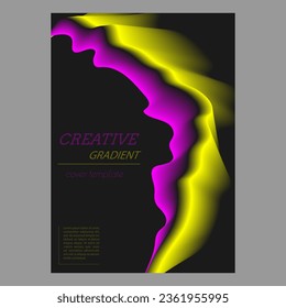Ola de gradiente colorida. Forma de color abstracta con cambio de color. plantilla creativa para el diseño interior, carteles, pancartas, cubiertas e impresiones