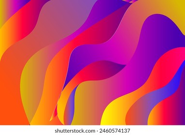 Colorful gradient wave background. Rainbow backdrop.