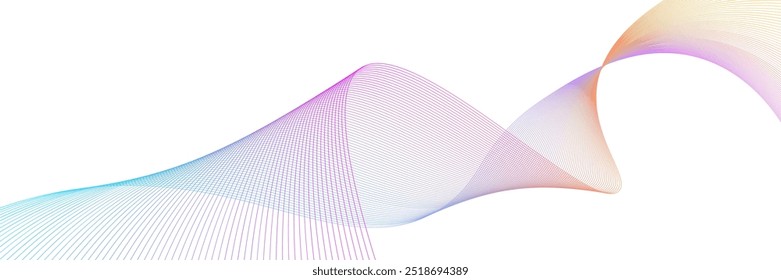 A colorful gradient wave lines