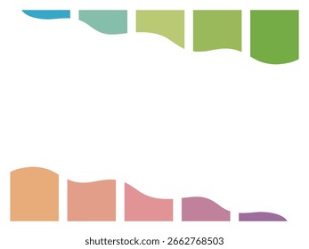 Líneas de onda de degradado colorido que enmarcan el fondo Abstractas superior e inferior